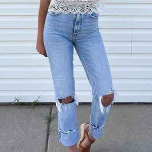 Abercrombie 90s Ultra High Rise Straight Jeans Size 24